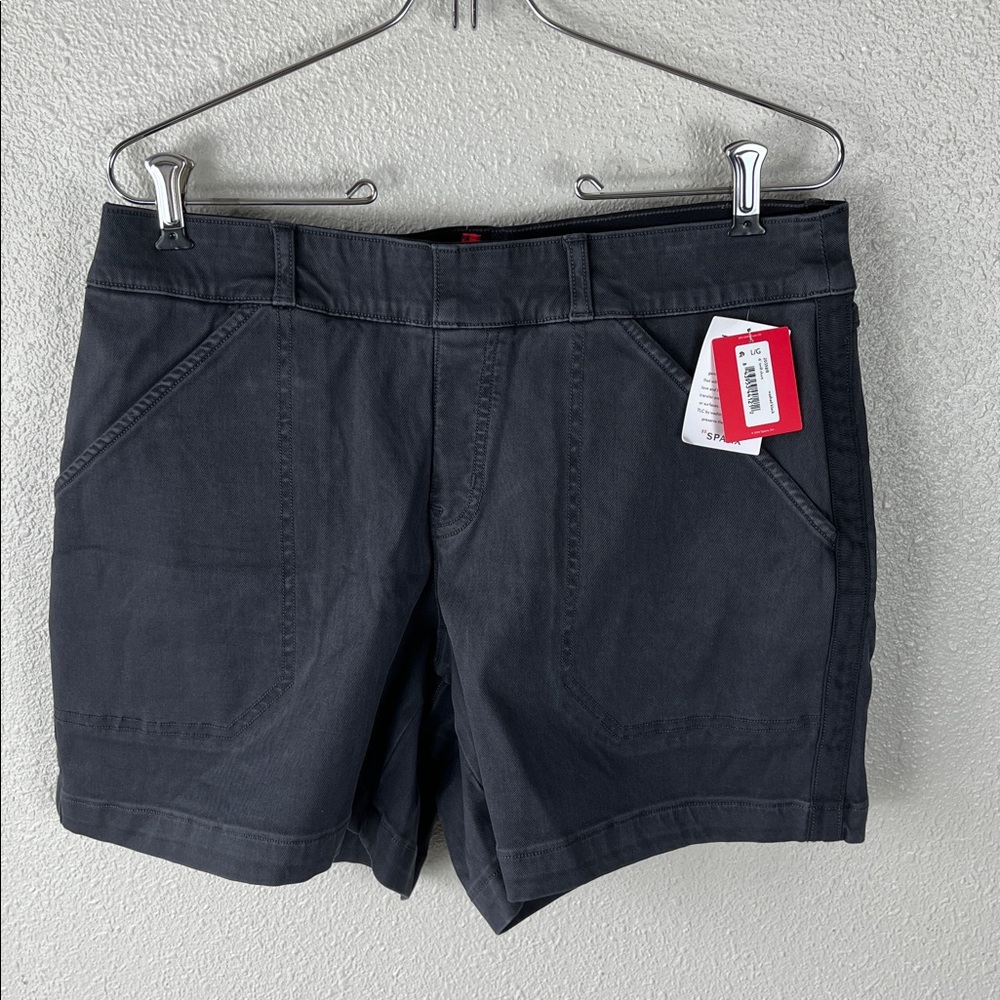 NWT Spanx 6” Twill Shorts Large in Washed Black
